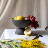 COAL STONEWARE FOOTED SERVING BOWL