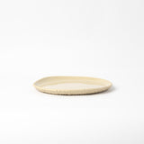 MOCHA STONEWARE LARGE FOOT SERVING PLATE