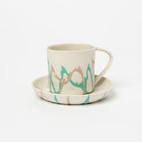 ASH & ROSE PORCELAIN TURKISH COFFEE CUP AND PLATE