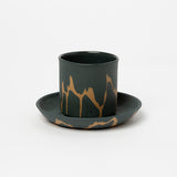BEIGE PORCELAIN ESPRESSO CUP AND PLATE