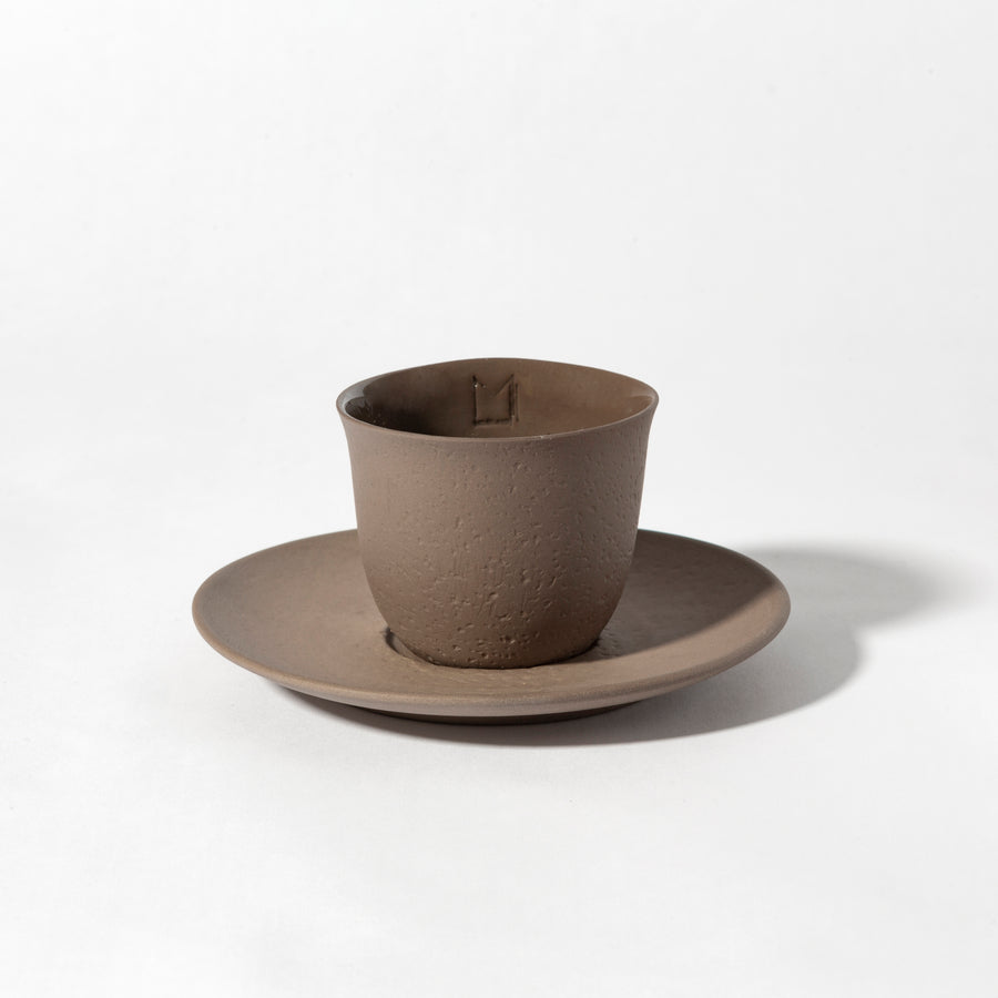 TINY PORCELAIN SINGLE ESPRESSO CUP AND PLATE