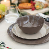CREAM PORCELAIN SOUP BOWL