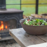 CREAM PORCELAIN SALAD SERVING BOWL