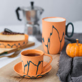 FIESTA PORCELAIN TURKISH COFFEE CUP AND PLATE