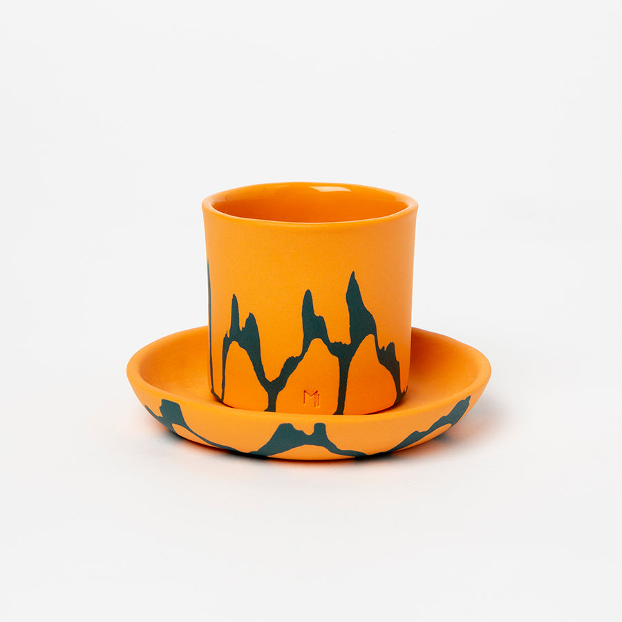 FIESTA PORCELAIN ESPRESSO CUP AND PLATE