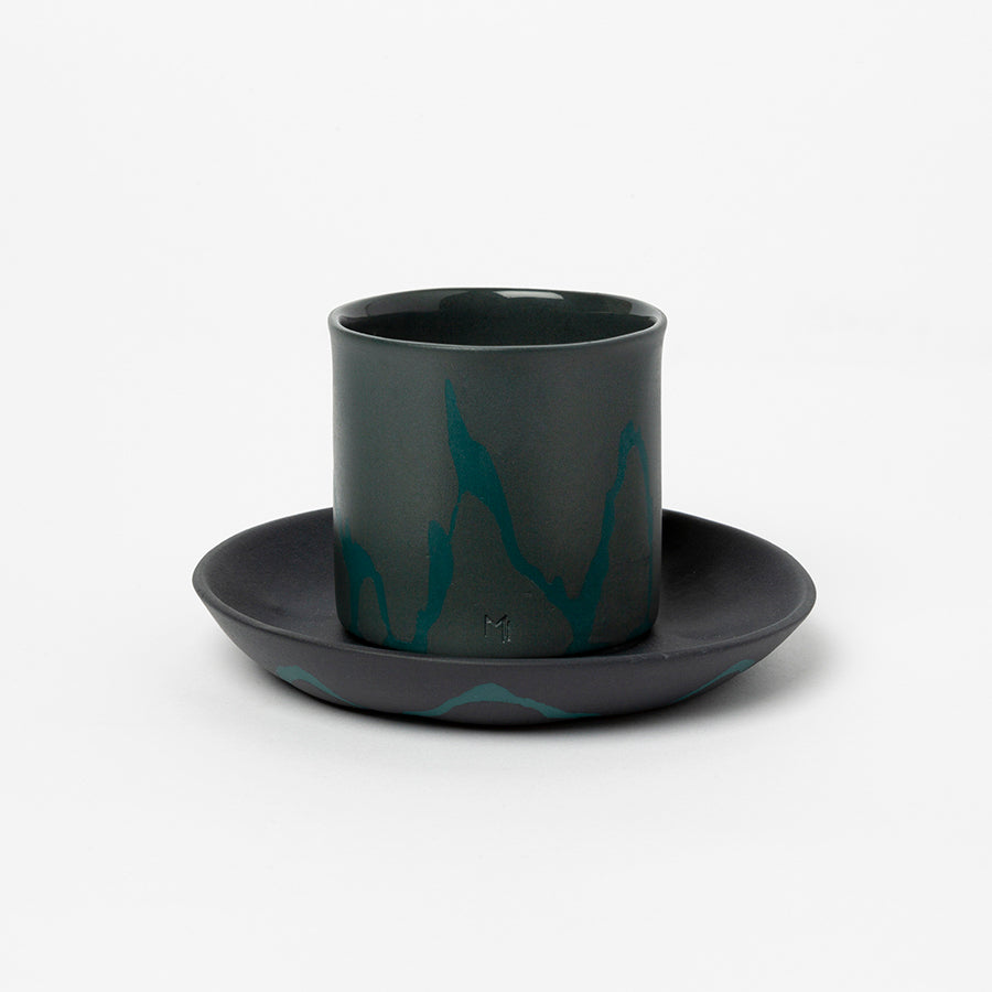 LEAF PORCELAIN ESPRESSO CUP AND PLATE