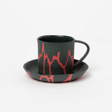 RASPBERRY PORCELAIN TURKISH COFFEE CUP AND PLATE