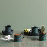 LEAF PORCELAIN TURKISH COFFEE CUP AND PLATE