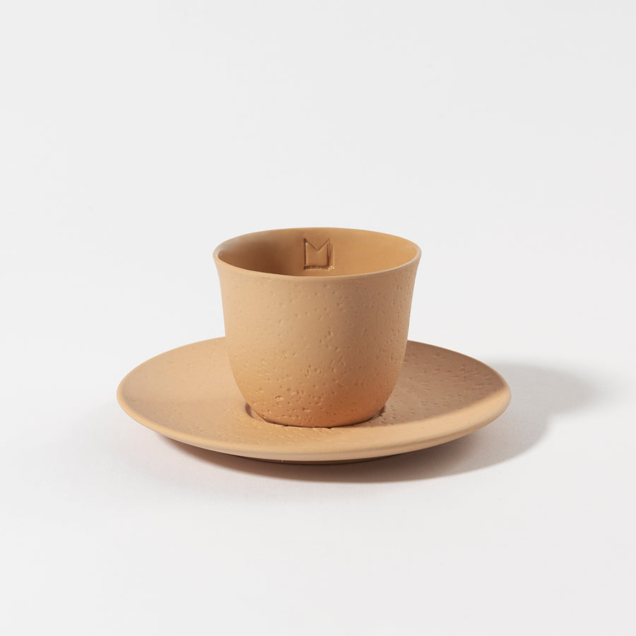 MUSTARD PORCELAIN SINGLE ESPRESSO CUP AND PLATE