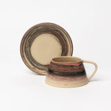 SOLID STONEWARE TURKISH COFFEE CUP AND PLATE